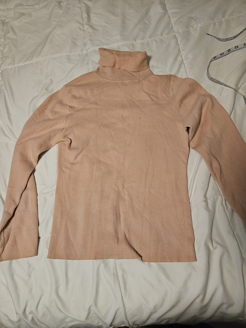 Soft Peach Turtleneck Sweater - Women
